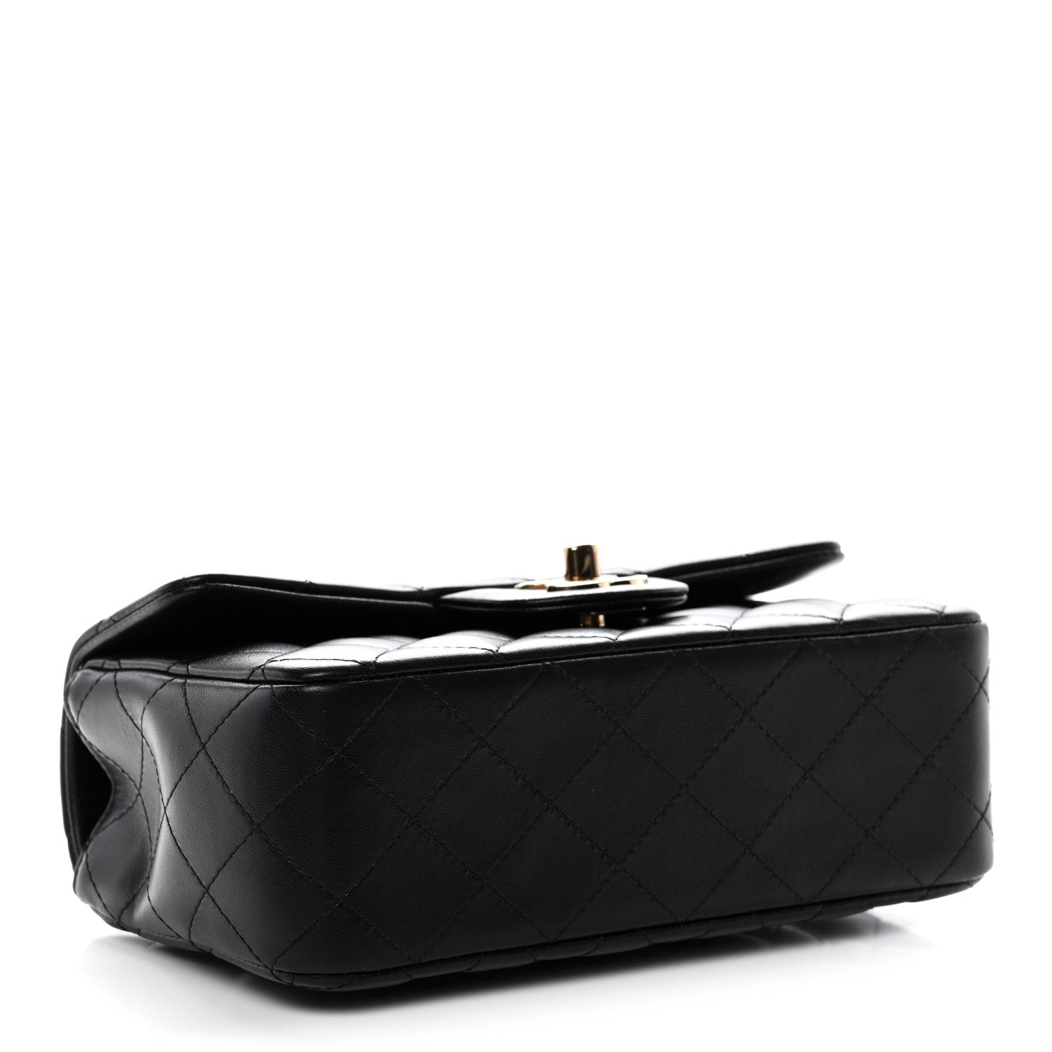Chanel Lambskin Quilted Mini Top Handle Rectangular Flap Black 4 of 11