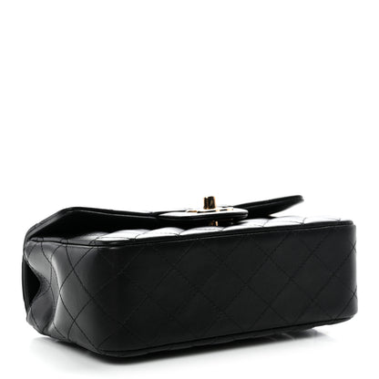 Chanel Lambskin Quilted Mini Top Handle Rectangular Flap Black 4 of 11