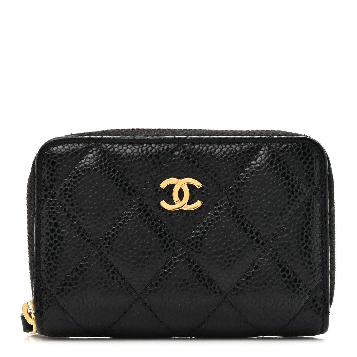 Chanel Caviar Quilted Zip Coin Purse Black 1 of 8