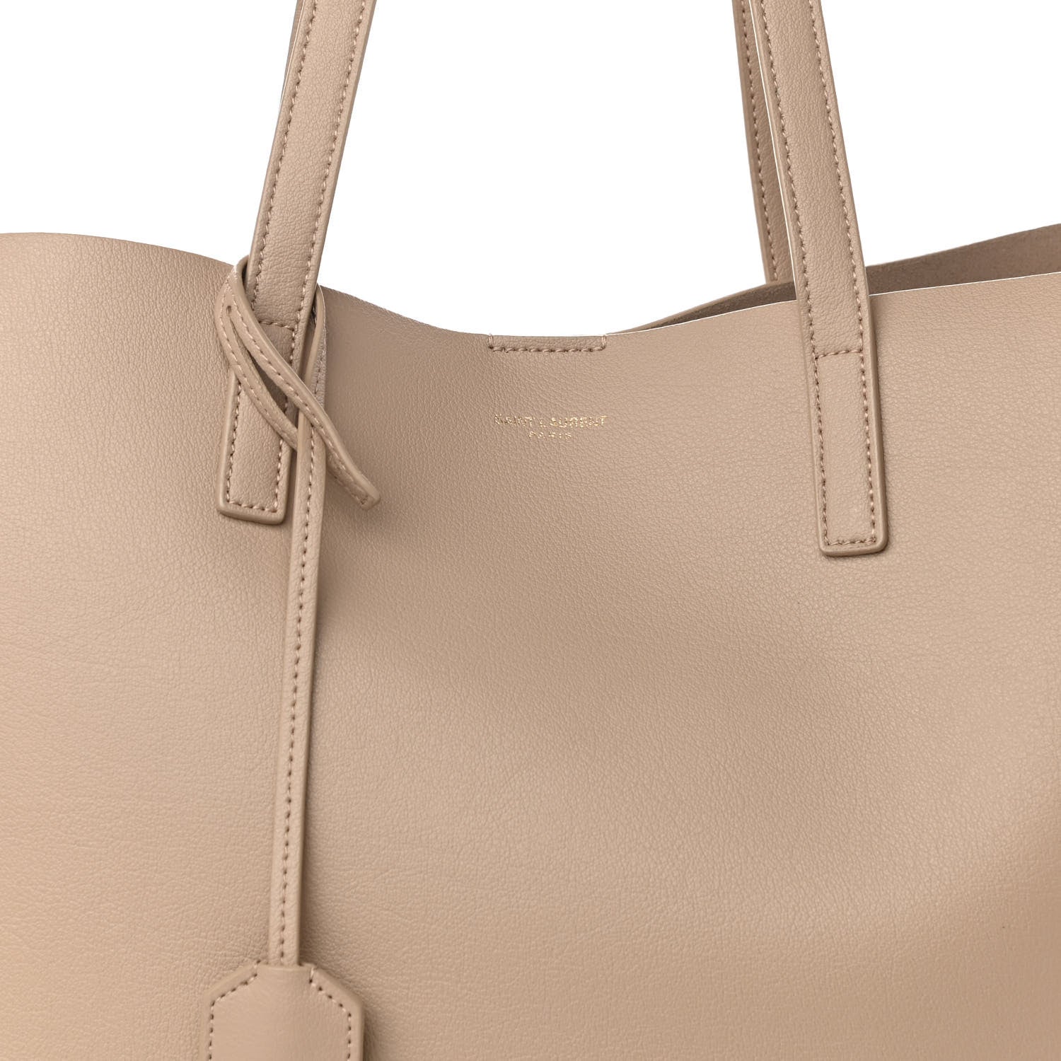Saint Laurent Calfskin Large Shopping Tote Dark Beige 8 of 10