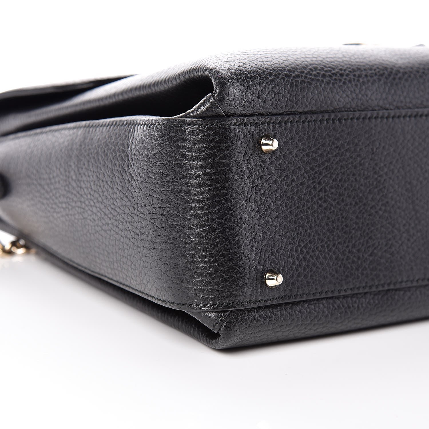 Gucci Dollar Calfskin Medium Interlocking G Top Handle Shoulder Bag Black 5 of 10