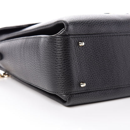 Gucci Dollar Calfskin Medium Interlocking G Top Handle Shoulder Bag Black 5 of 10