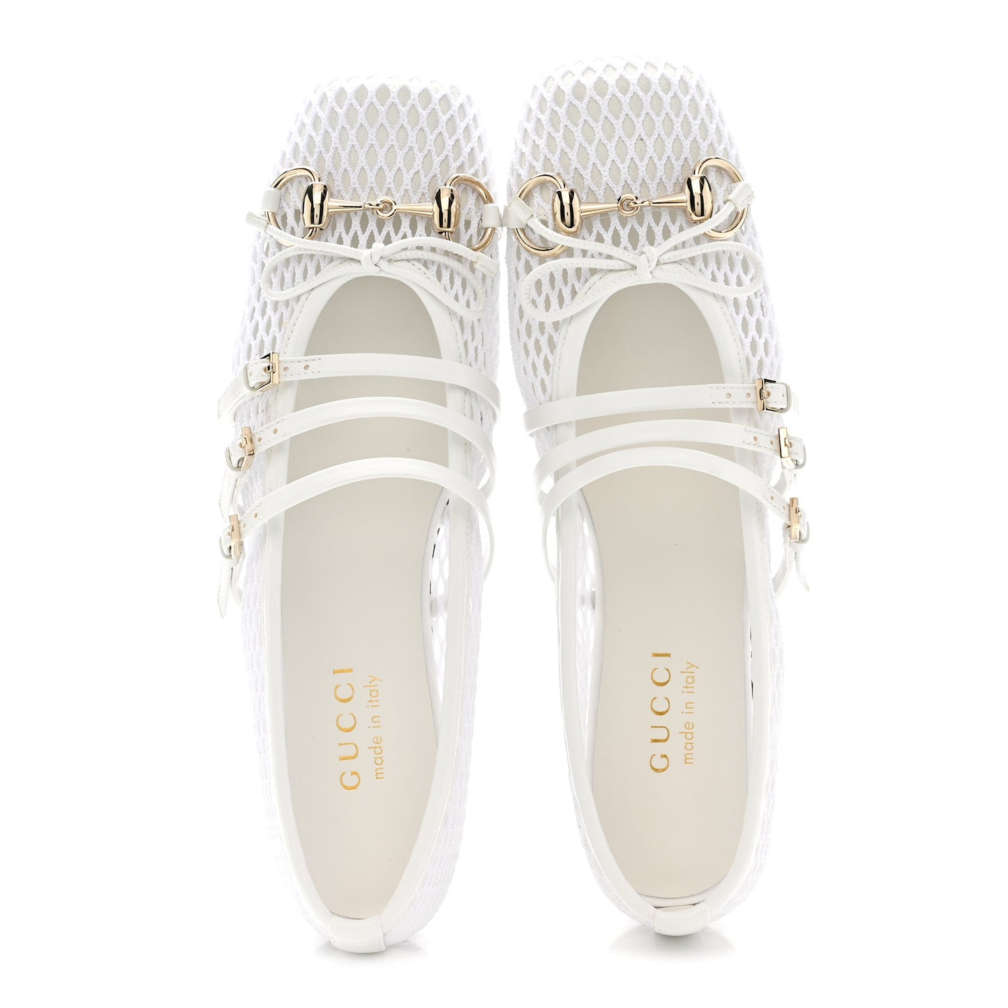 Video Net Nappa Horsebit Ballerina Flats 37 Great White