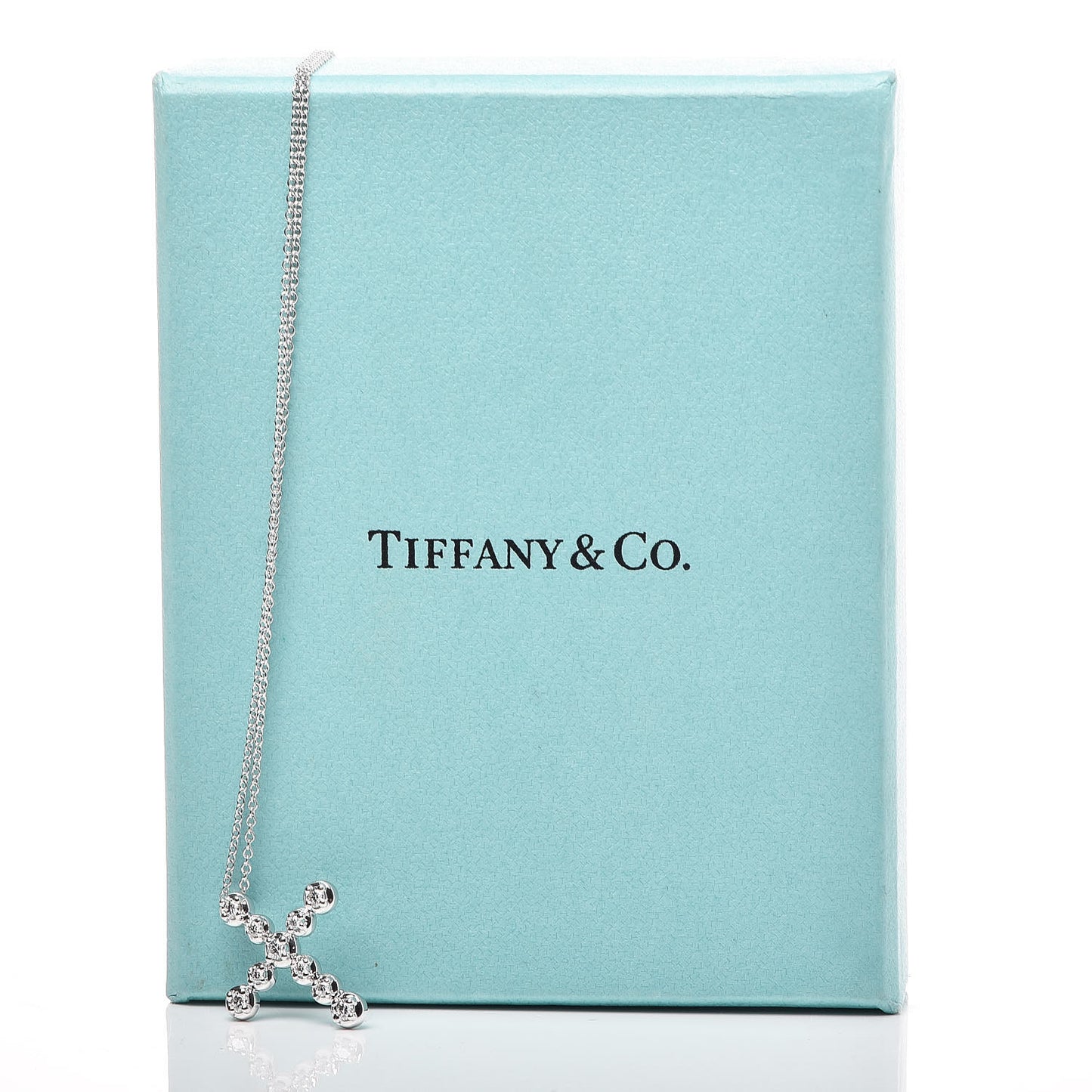 18K White Gold Diamond Paloma Picasso Tenderness Cross Pendant Necklace