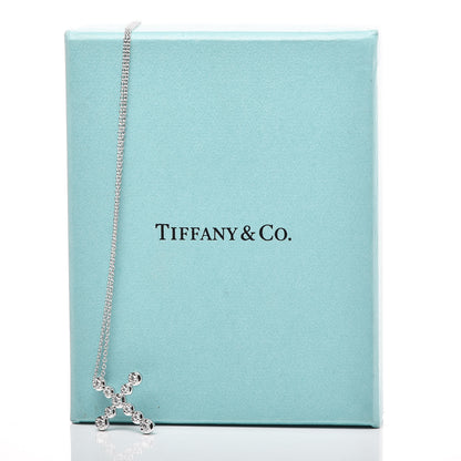 Tiffany 18K White Gold Diamond Paloma Picasso Tenderness Cross Pendant Necklace 7 of 7