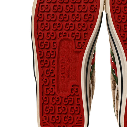 Gucci GG Monogram Web Womens 1977 Tennis Sneakers 38 Beige Ebony Mystic White 6 of 8