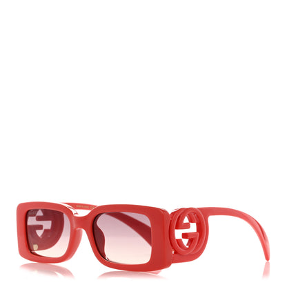 Gucci Acetate Chaise Rectangler Frame Sunglasses GG1325S Salmon Pink 1 of 7