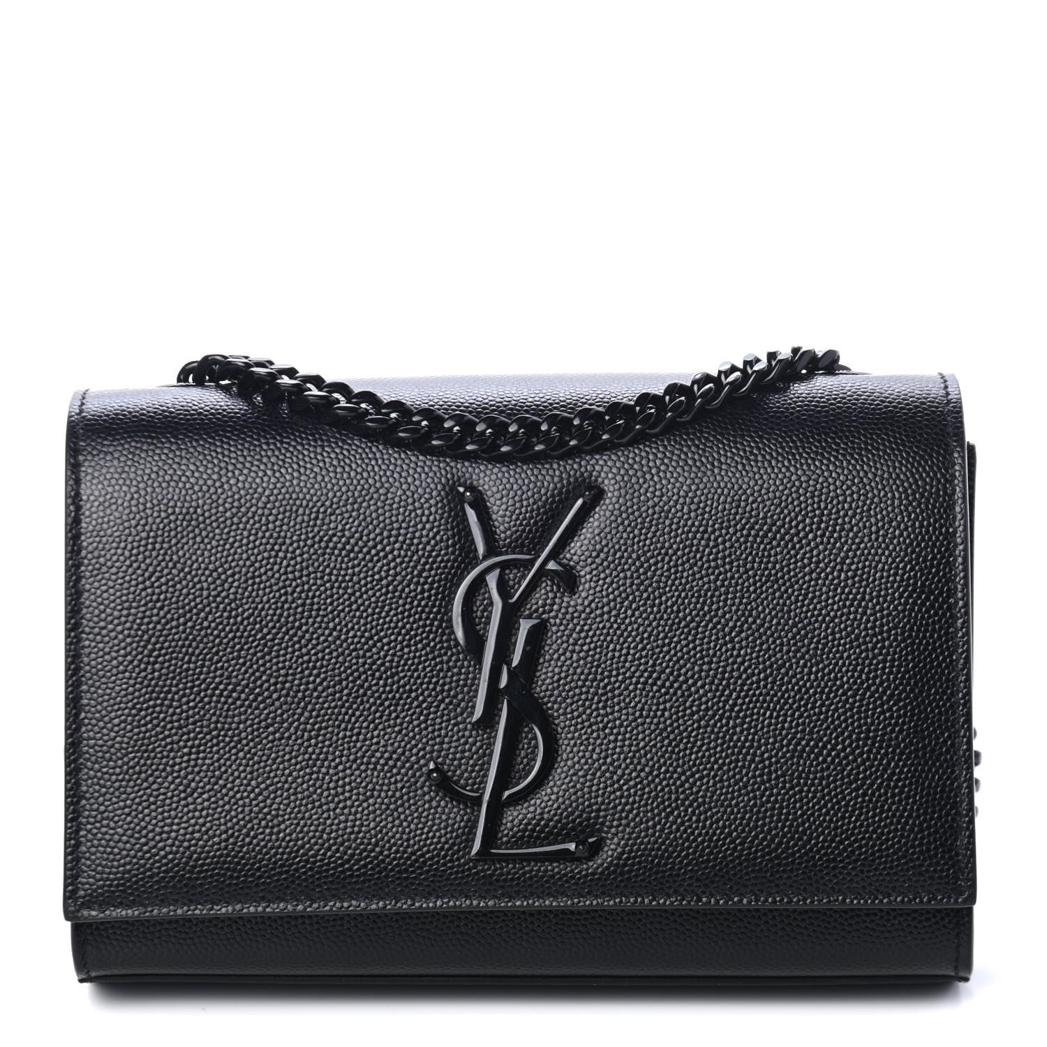 Saint Laurent Grain De Poudre Small Monogram Kate Satchel Black 1 of 4
