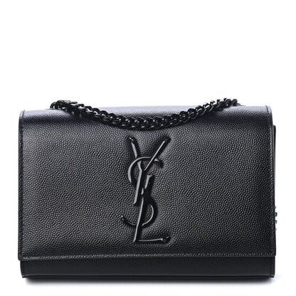 Saint Laurent Grain De Poudre Small Monogram Kate Satchel Black 1 of 4