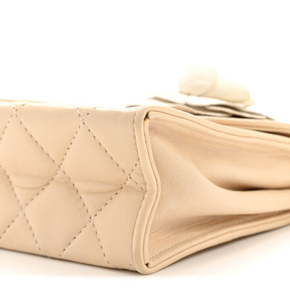 Chanel Lambskin Quilted Mini Camellia Flap Beige 11 of 15