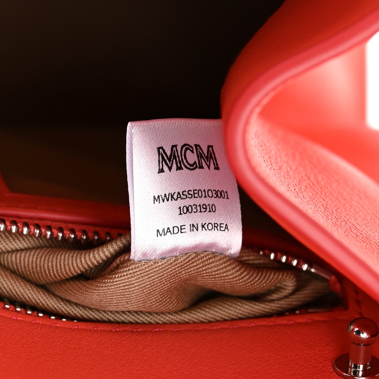 MCM Calfskin Ottomar Monogram Essential Small Backpack Hot Coral 7 of 19