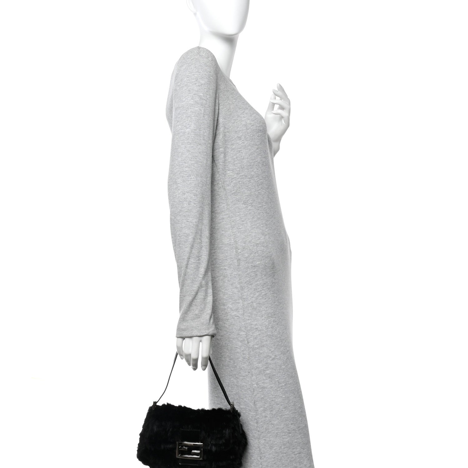 Fendi Mink Fur FF Mini Mama Baguette Black 1846101 – FASHIONPHILE