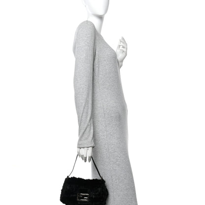 Fendi Mink Fur FF Mini Mama Baguette Black 2 of 12