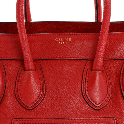 Celine Drummed Calfskin Micro Luggage Red 8 of 16