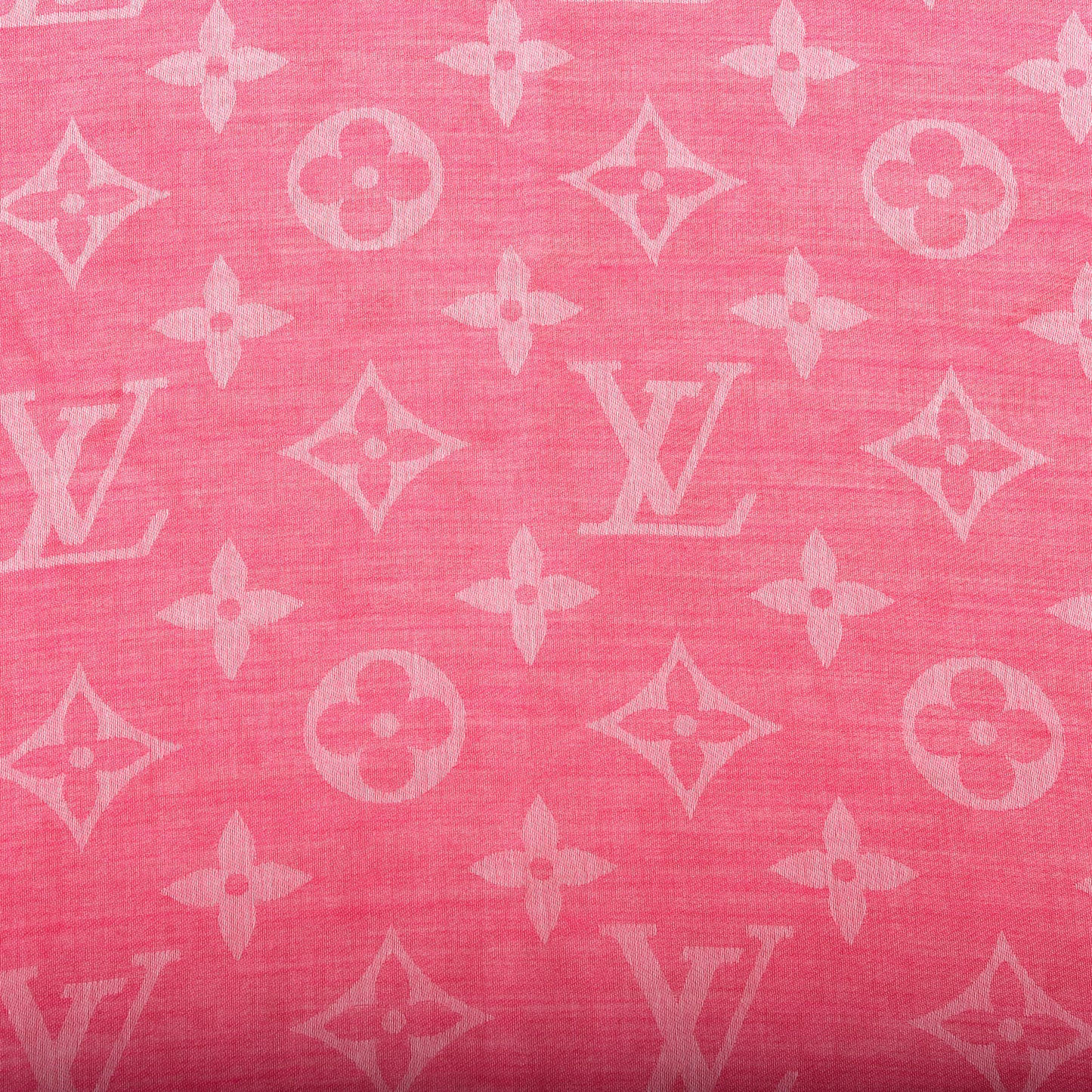 Wool Cotton Silk Monogram Stole Pink