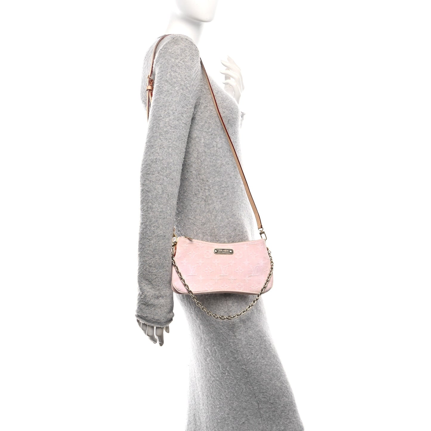 Monogram Denim Liv Pochette Washed Pink