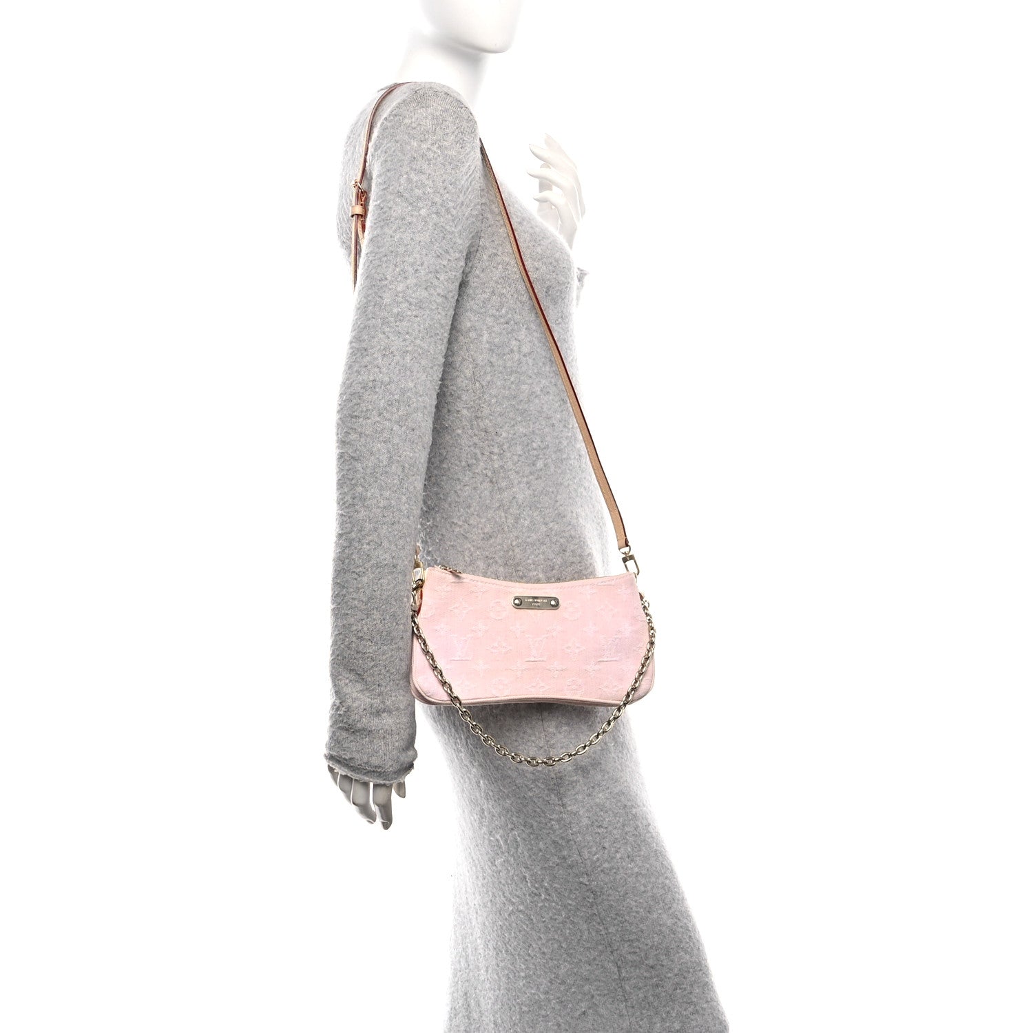 Louis Vuitton Monogram Denim Liv Pochette Washed Pink 2 of 9