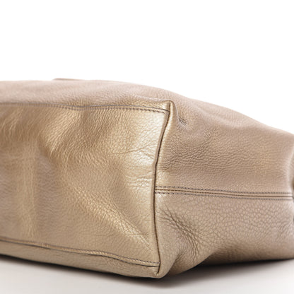 Gucci Metallic Pebbled Calfskin Medium Soho Chain Shoulder Bag Golden Beige 7 of 12