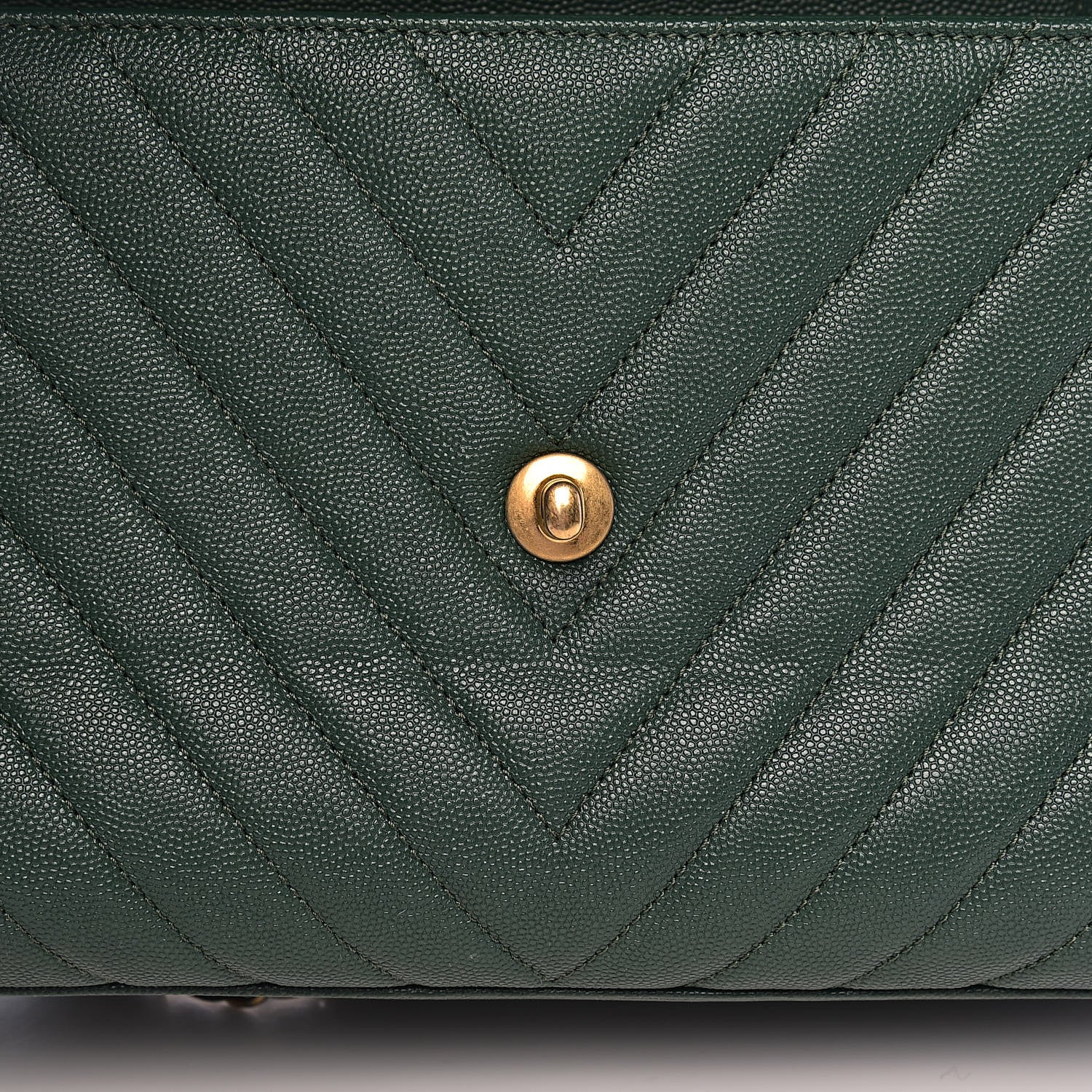 Chanel Caviar Lizard Chevron Quilted Small Coco Handle Flap Green 8 of 12