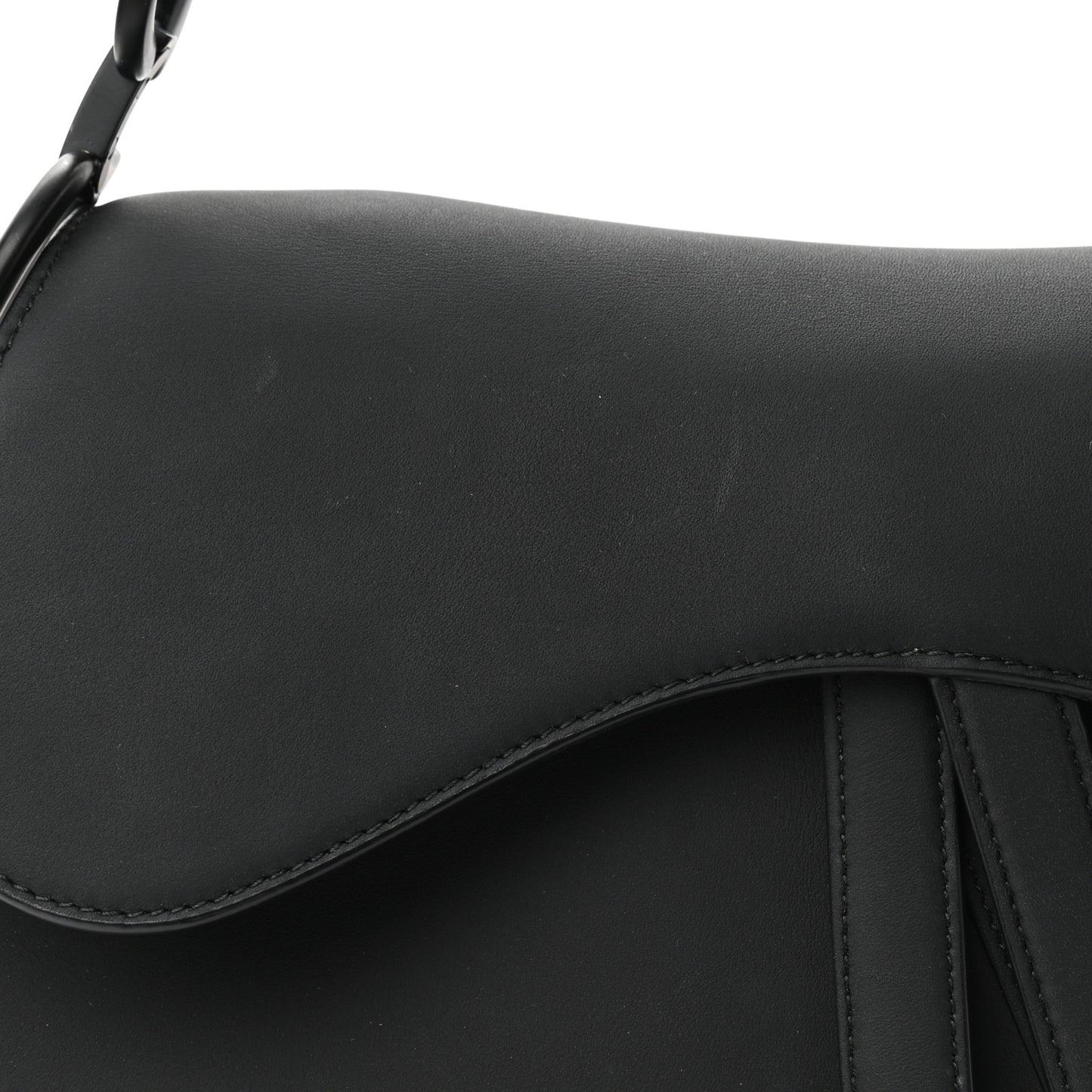 Ultra Matte Calfskin Saddle Bag Black