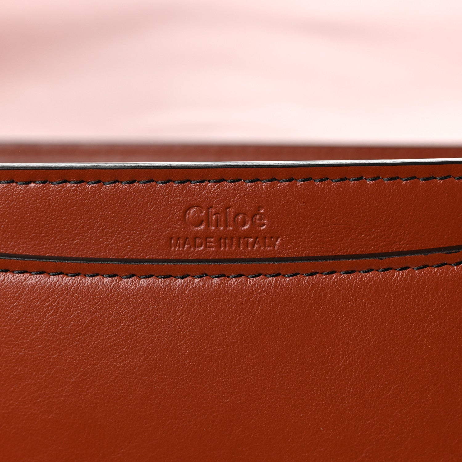 Chloe Shiny Calfskin Mia Tri-Color Saddle Bag Brown Black 5 of 7