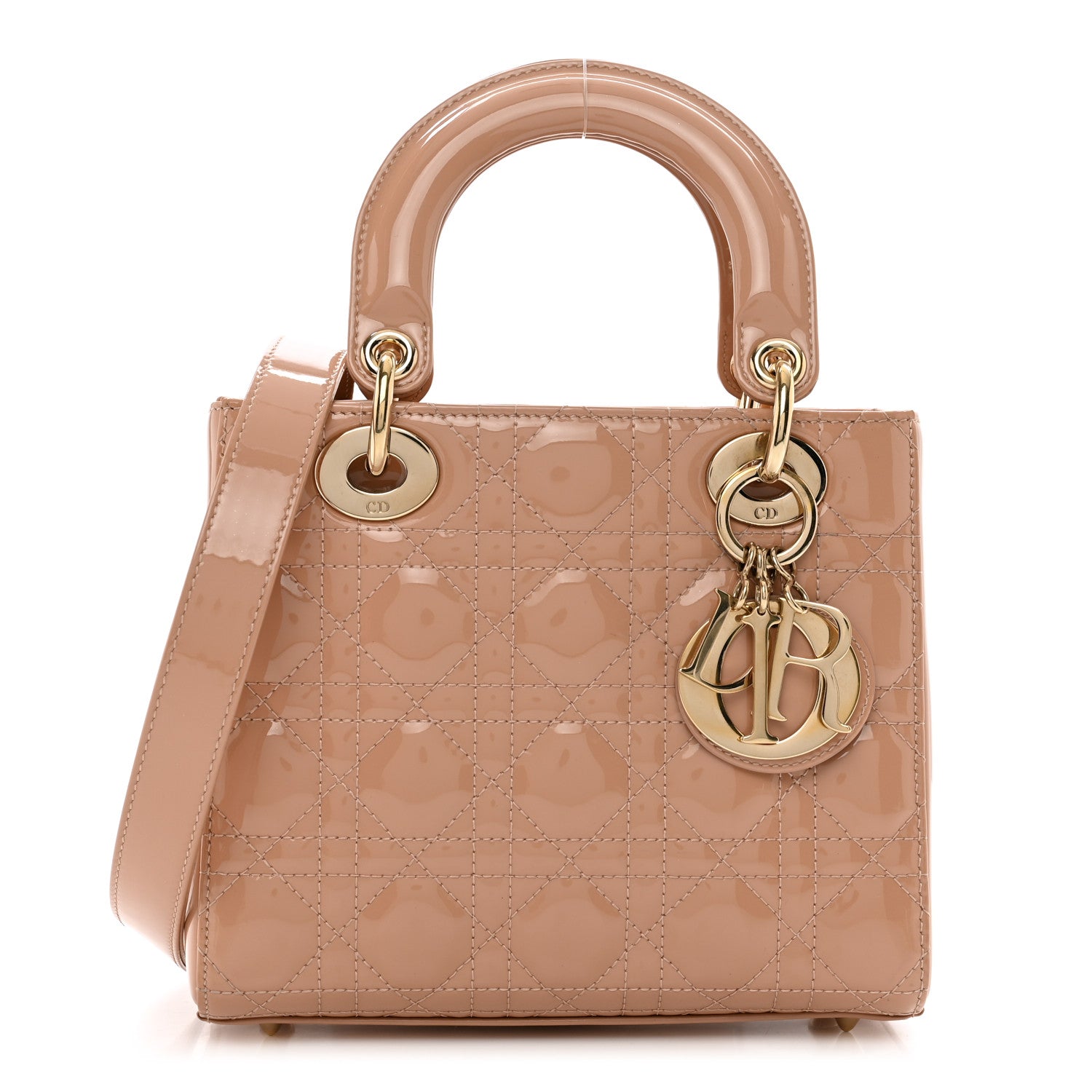 Christian Dior CHRISTIAN DIOR Patent Cannage Small Lady Dior Pink 1 of 9