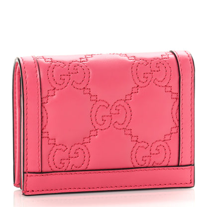 Gucci Calfskin GG Matelasse Card Case Wallet Rhodamine Pink 3 of 10