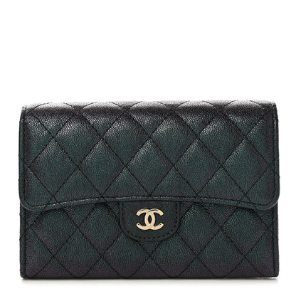 Chanel Iridescent Caviar Quilted Medium Flap Wallet Black 1 of 10