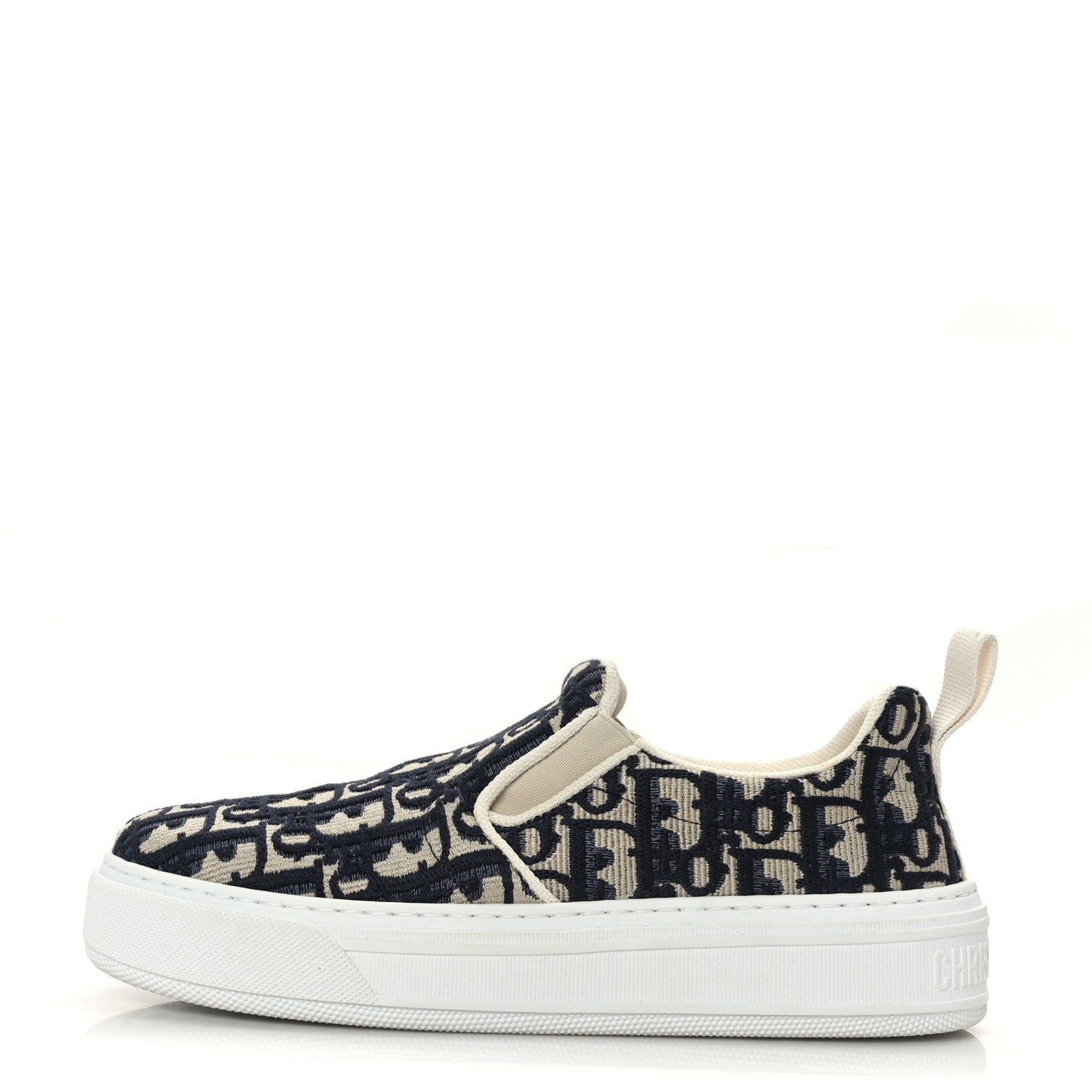 Christian Dior Canvas Oblique Embroidered Womens Solar Slip On Sneakers 36.5 Deep Blue 1 of 8