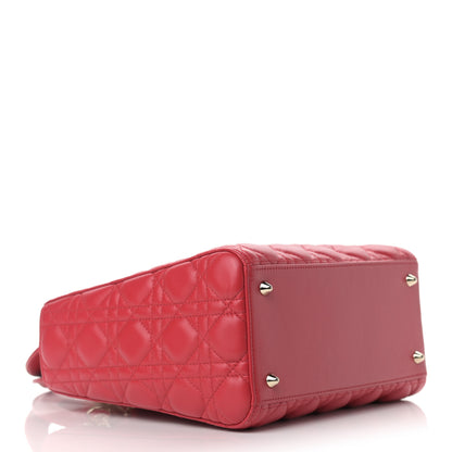 Christian Dior Lambskin Cannage Medium Lady Dior Red 4 of 10