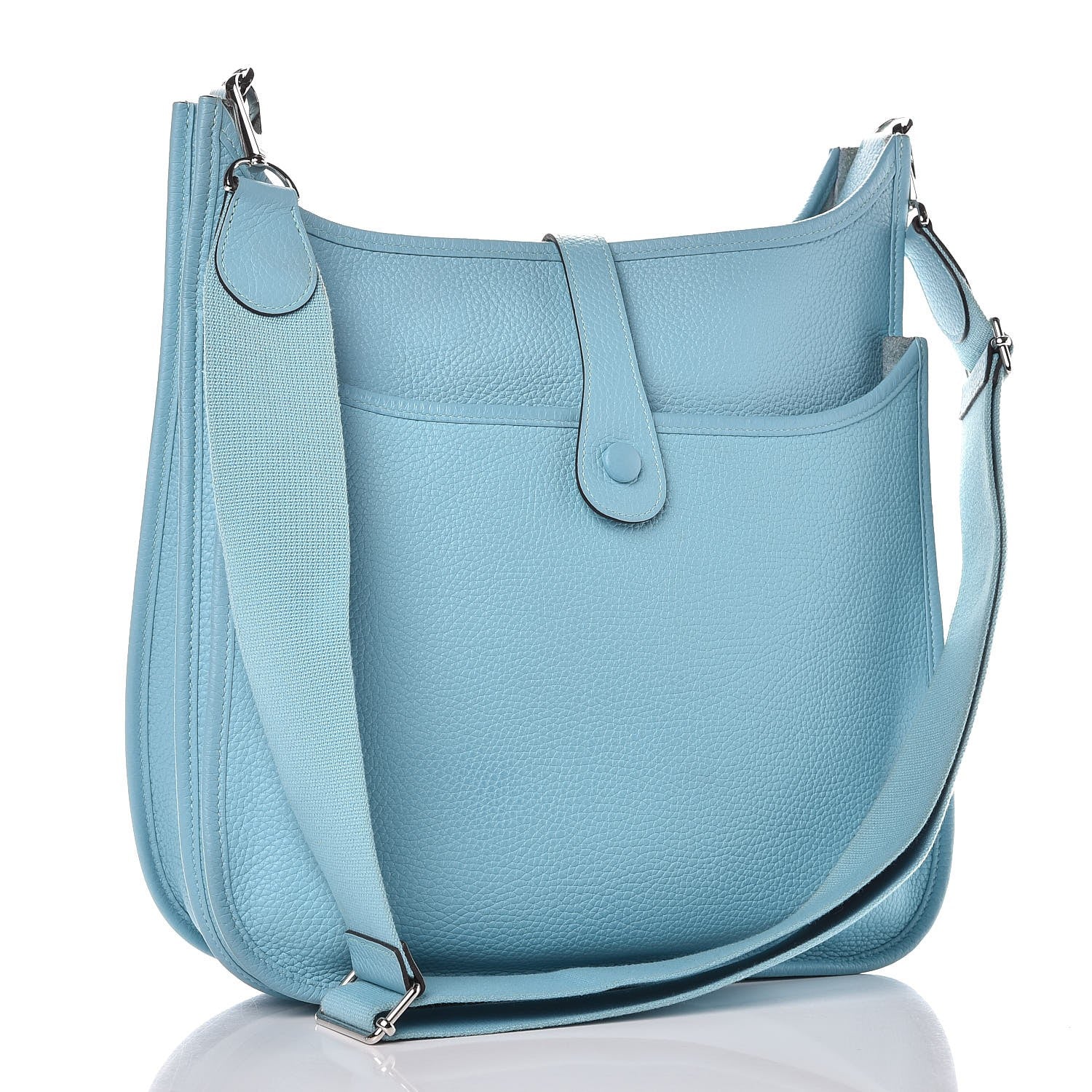 Hermes Taurillon Clemence Evelyne III GM Bleu Atoll 4 of 13