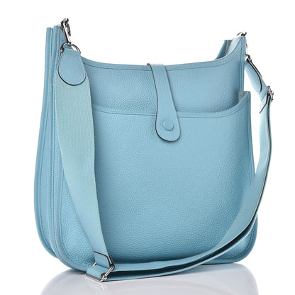 Hermes Taurillon Clemence Evelyne III GM Bleu Atoll 4 of 13