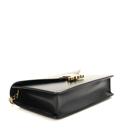 Celine Shiny Calfskin Triomphe Margo Wallet on Chain Black 4 of 9