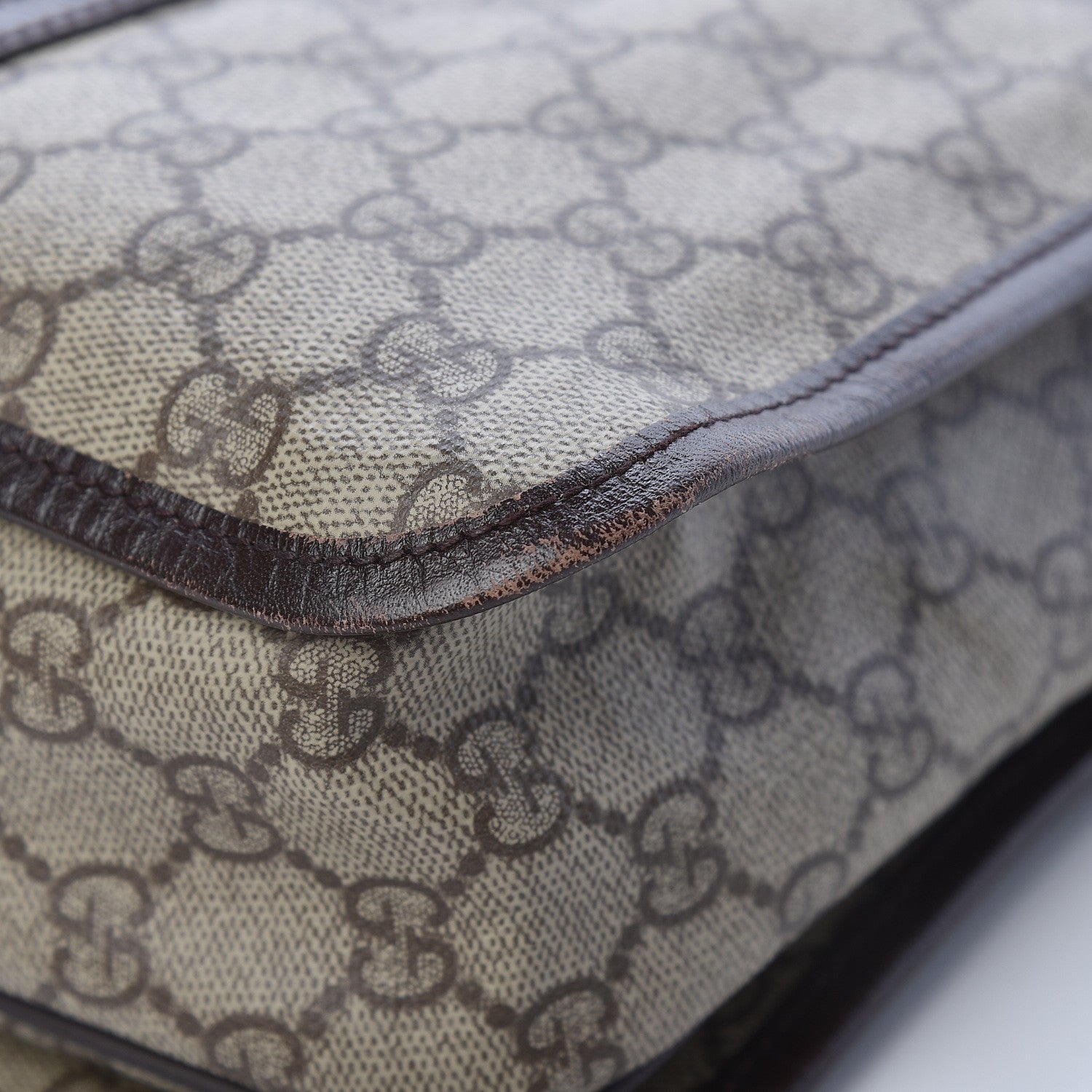 Gucci GG Plus Monogram Web Large Flap Messenger Bag Beige Dark Brown 12 of 18