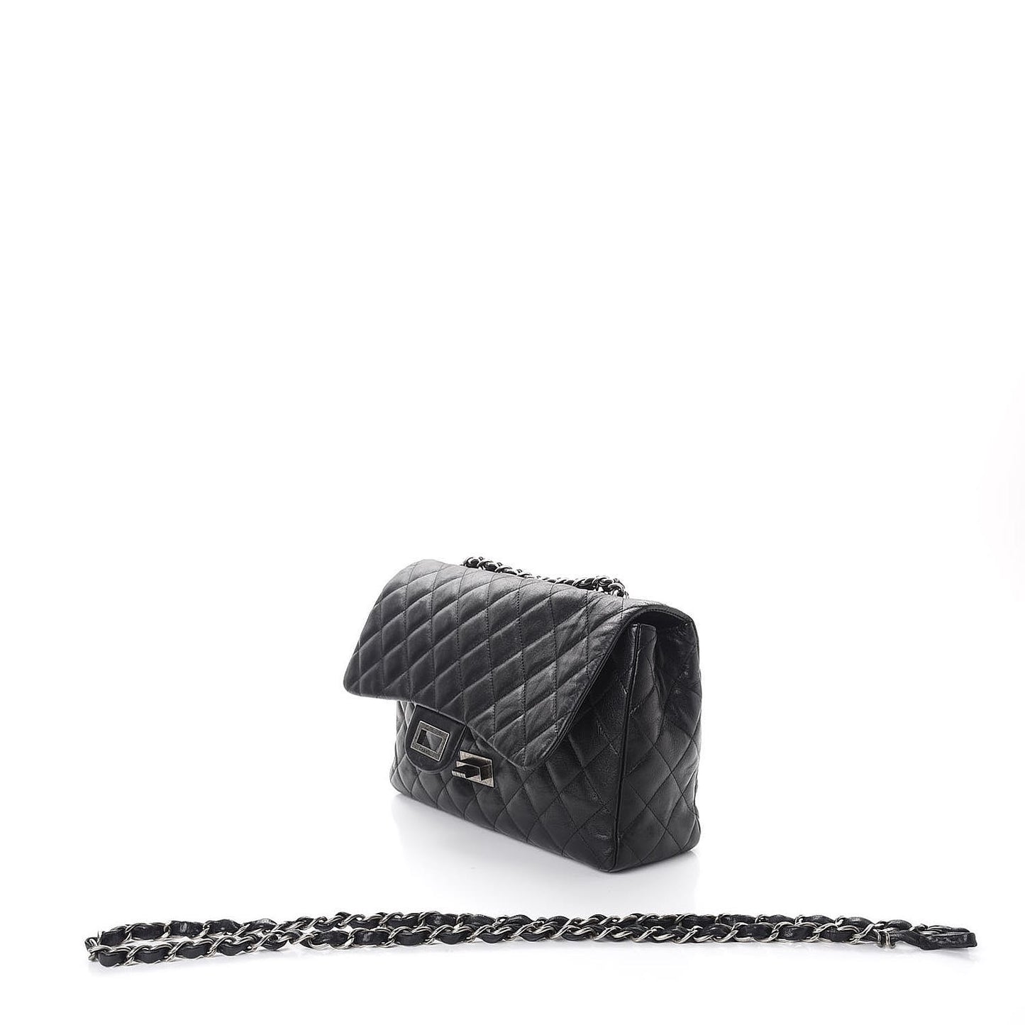 Washed Lambskin Quilted Jumbo Hybrid Reissue Flap Black