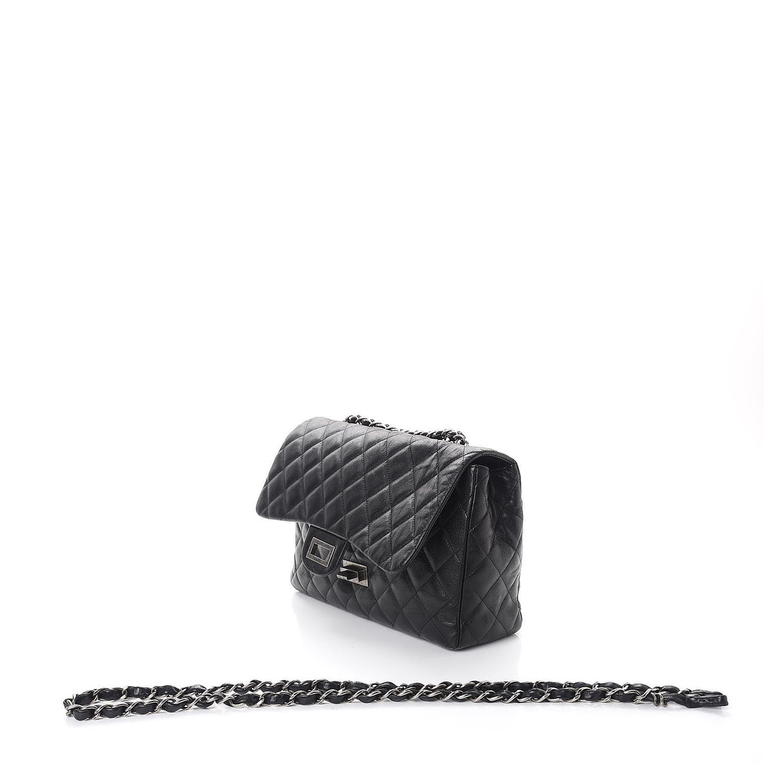 Chanel Washed Lambskin Quilted Jumbo Hybrid Reissue Flap Black 9 of 9