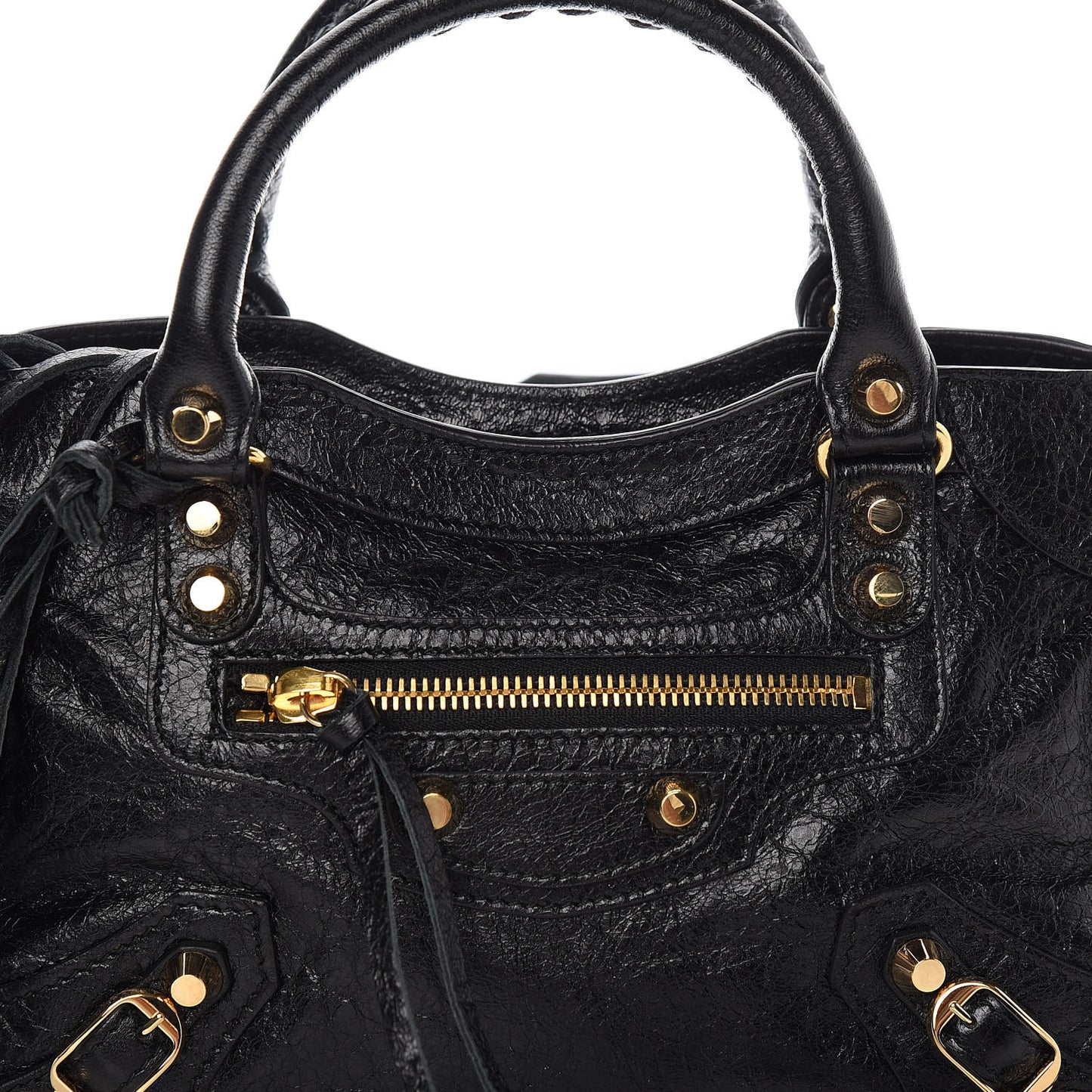 Agneau Classic Gold Hardware Mini City Black