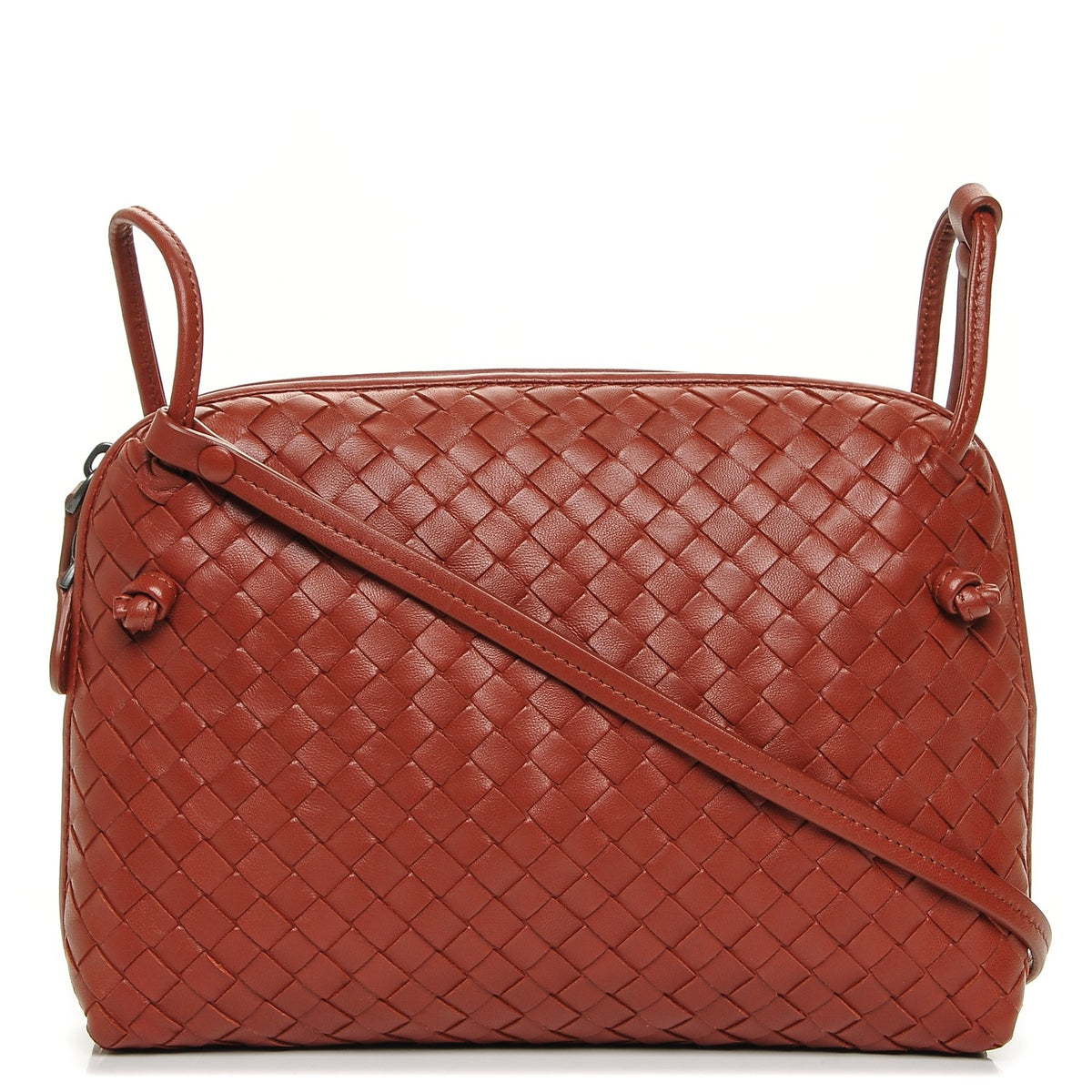 Nappa Intrecciato Pillow Crossbody Messenger Brique
