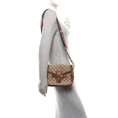 Gucci Monogram Medium Lady Web Shoulder Bag Beige Cuir 2 of 13