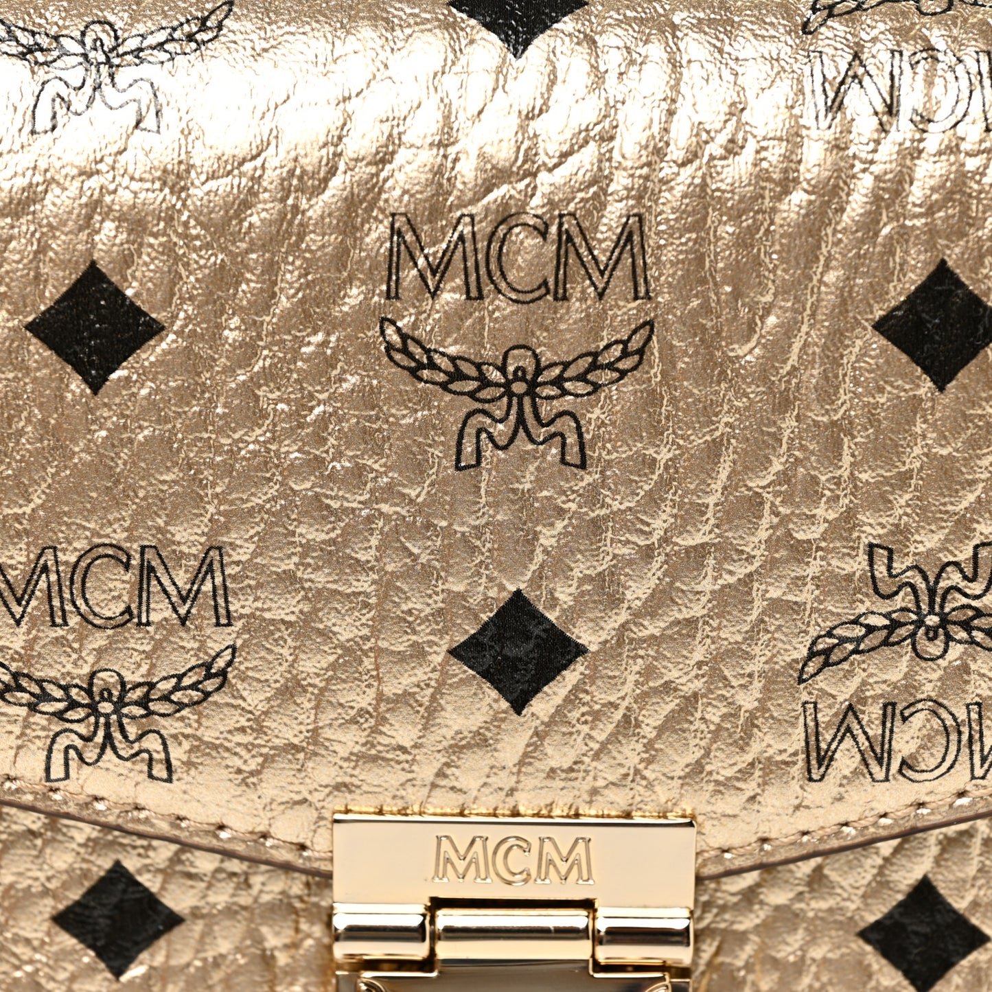 Metallic Visetos Medium Millie Crossbody Bag Berlin Gold