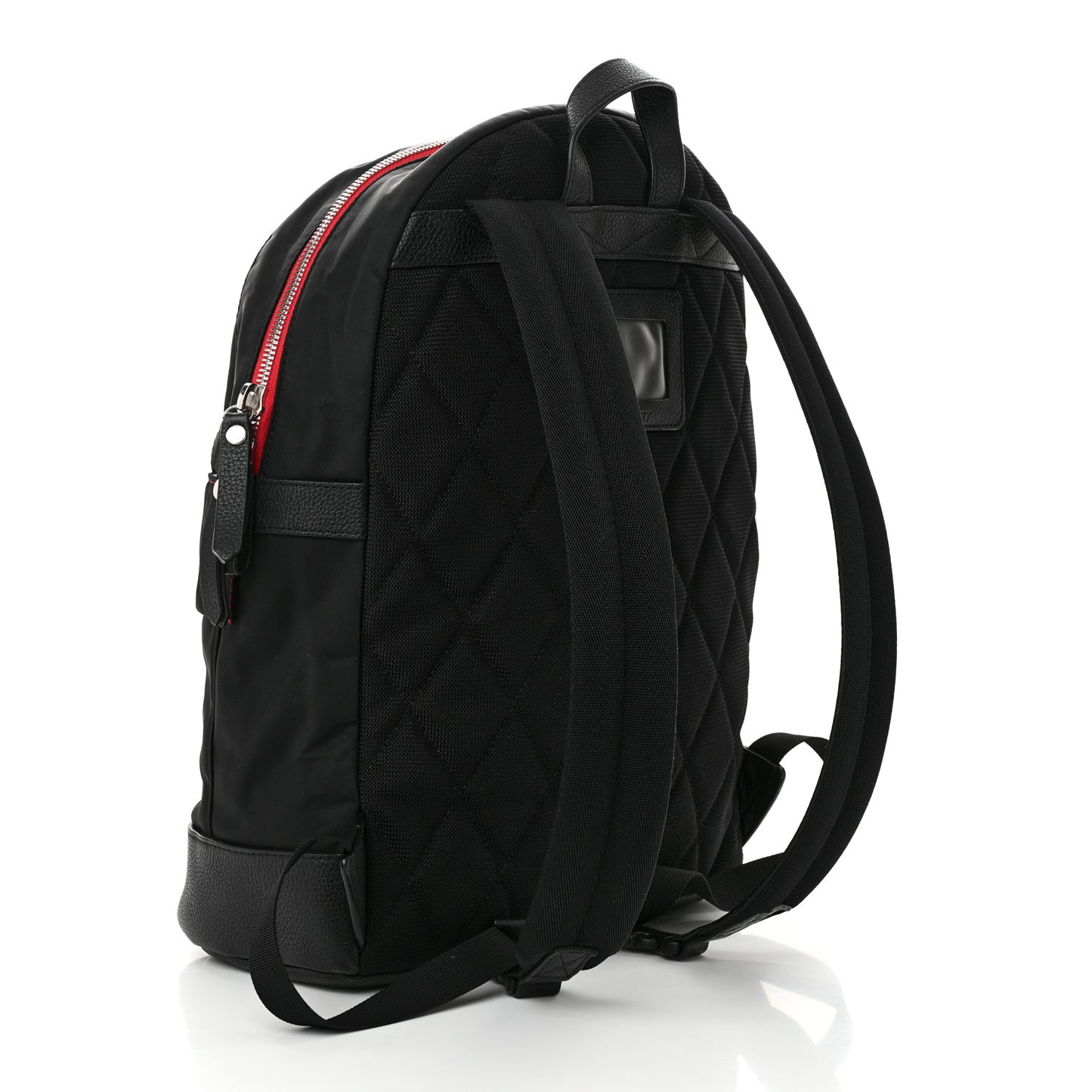 Nylon Medium Logo Backpack Black