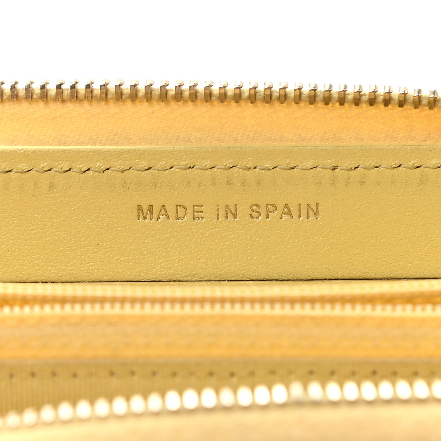 Iridescent Caviar Quilted Medium Zip Around Wallet Yellow