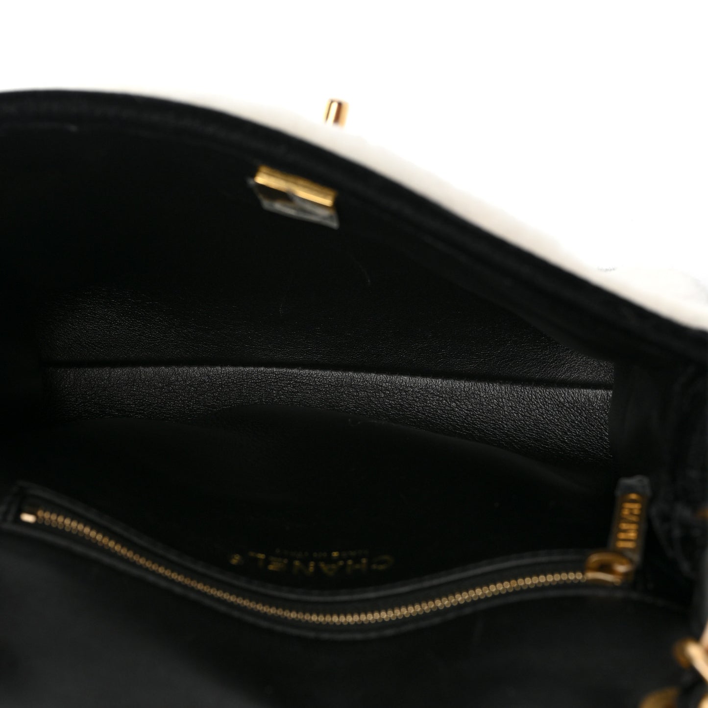 Shearling Checkered Flap Bag Black White