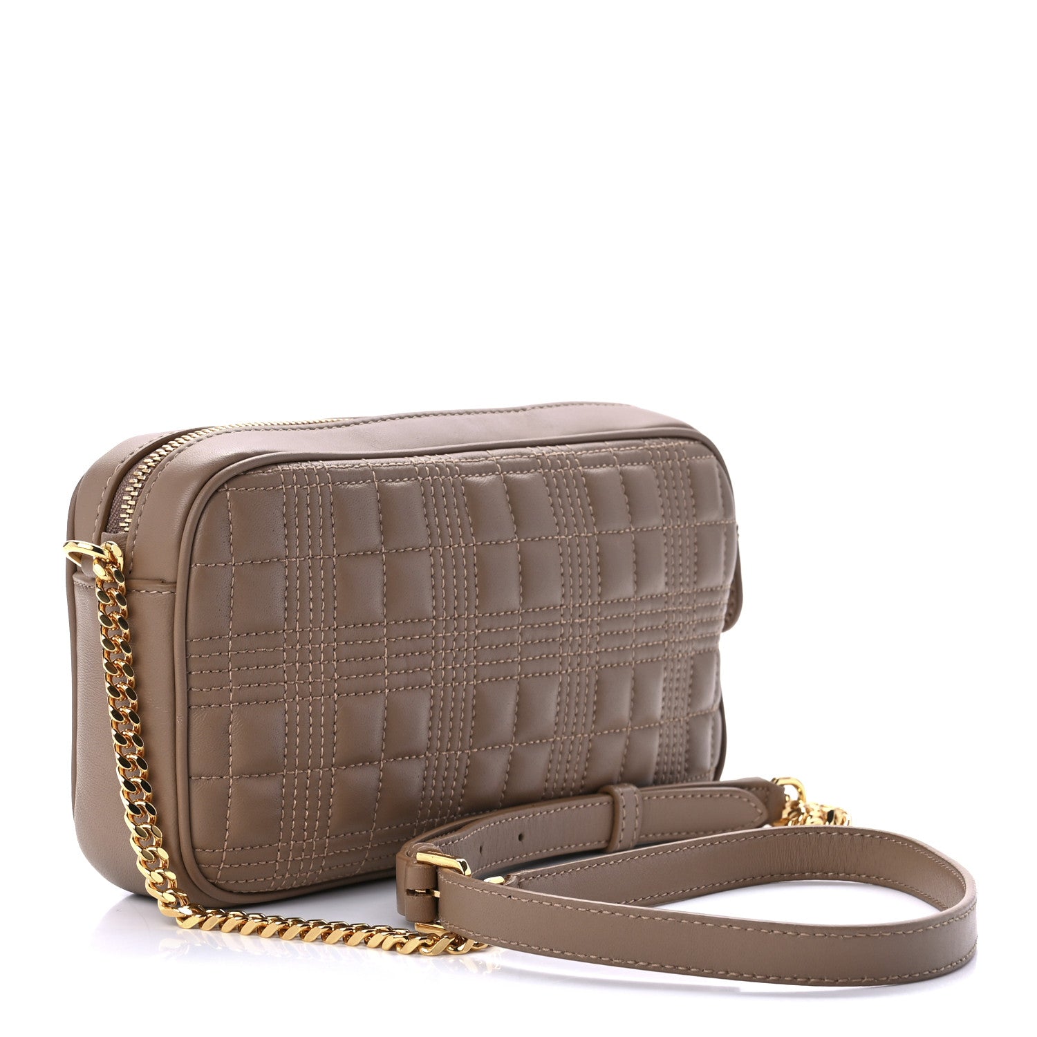 Burberry Lambskin Quilted Camera Bag Camel 3 of 10