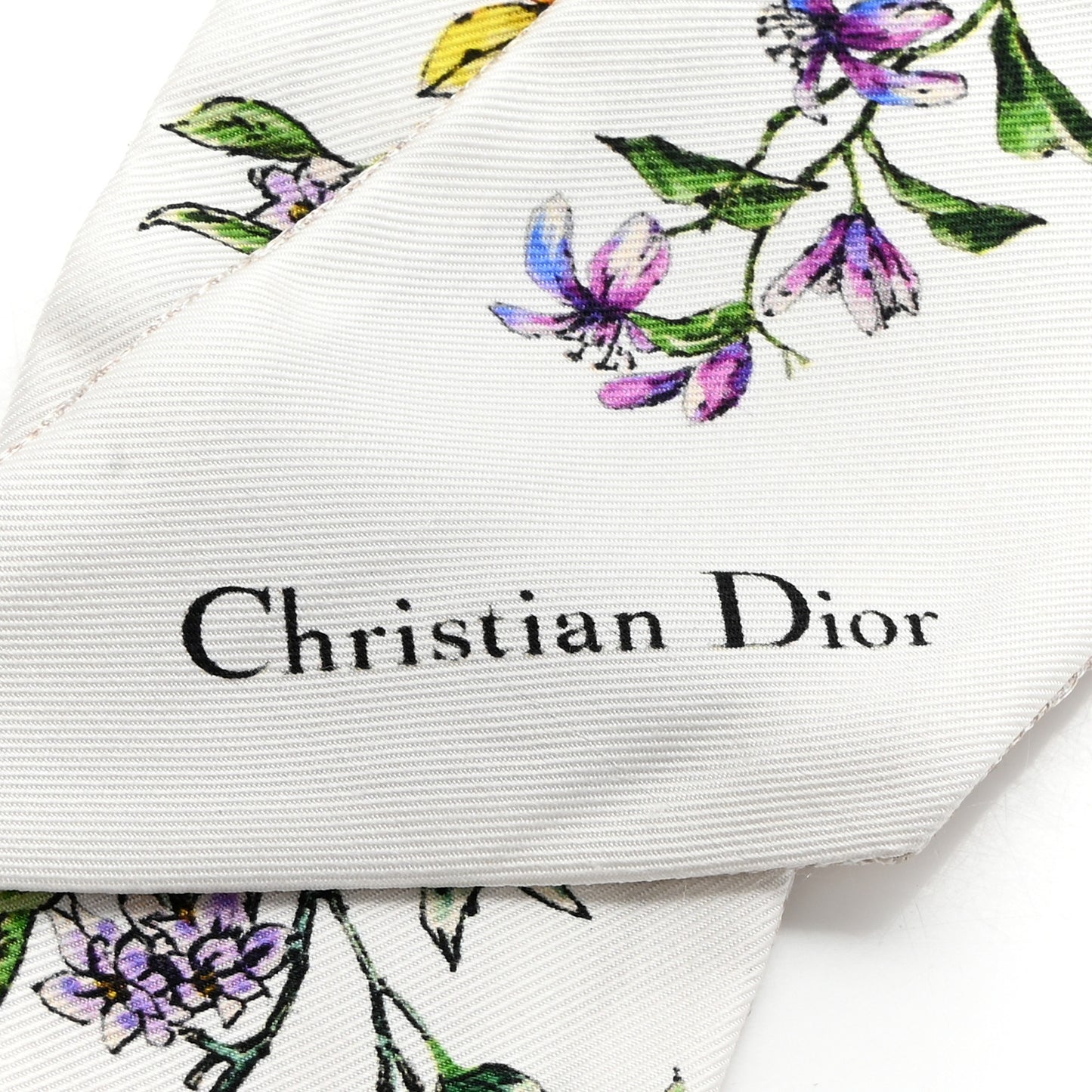 Silk Twill D-Floral Mitzah Scarf White Multicolor
