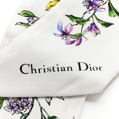 Christian Dior Silk Twill D-Floral Mitzah Scarf White Multicolor 3 of 6
