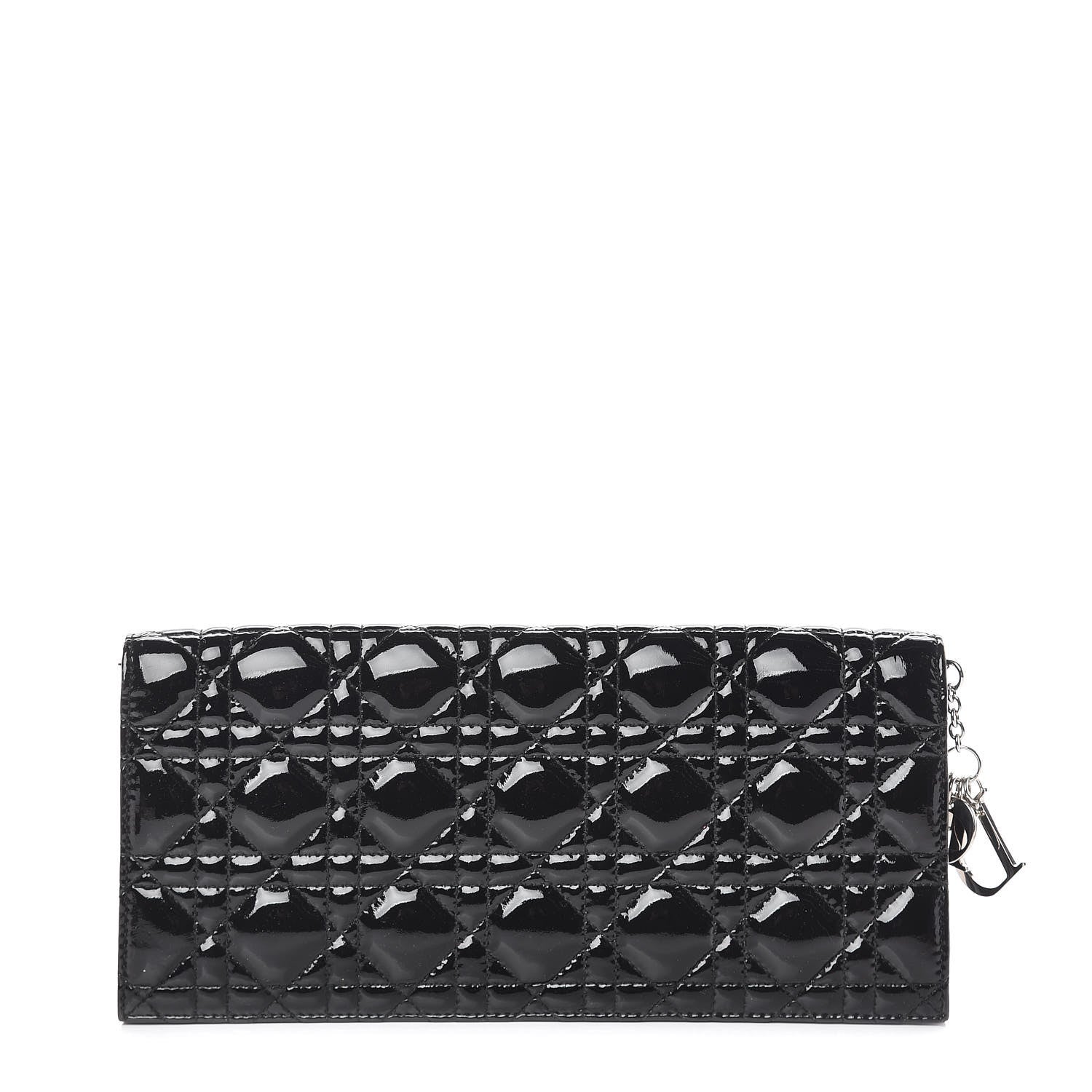 Christian Dior Patent Cannage Lady Dior Convertible Clutch Black 1 of 9