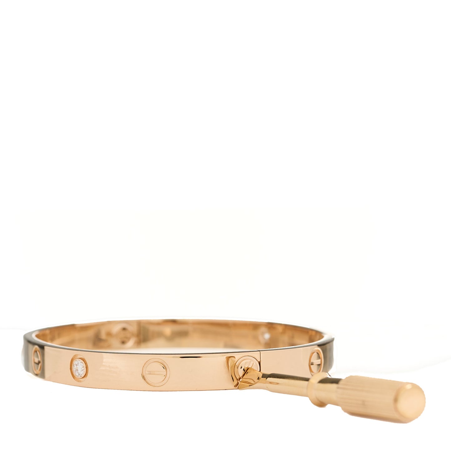 18K Pink Gold 4 Diamond LOVE Bracelet 17