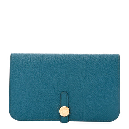 Hermes Togo Dogon Duo Wallet Bleu Izmir 3 of 12