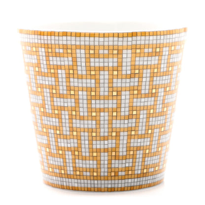 Hermes Porcelain Mosaique Au 24 Porcelain Candle Tumbler Gold 1 of 7